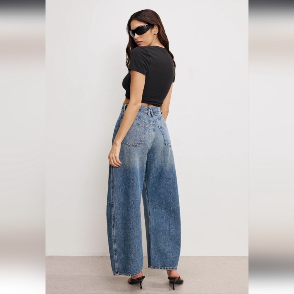 NWT Good American Good Extreme Barrel Jeans sz 6/28 Wide Leg High Rise Baggy - Picture 3 of 16